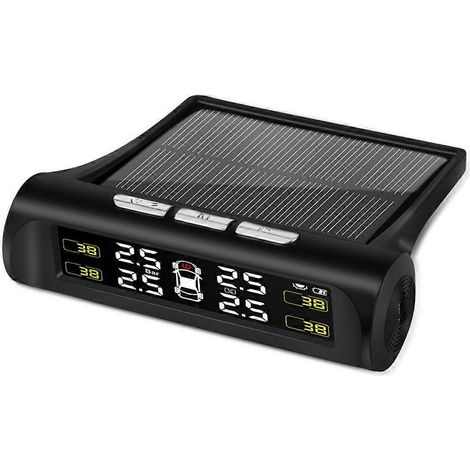 Système de surveillance de la pression des pneus (TPMS) sans fil pour voiture, à chargement solaire, avec alertes automatiques pour les pneus de voiture (1/5)