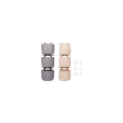Borsa portaoggetti da appendere alla parete con 6 tasche multifunzionali, ripiani portaoggetti per camera da letto, parete, armadio, organizer da appendere impermeabile (grigio, beige) - Crezuo