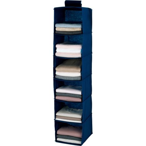 Hängender Kleiderschrank-Organizer mit 6 Fächern – Polypropylen-Gewebe 30x120x30 cm – Kompatibel mit Garderobenständern – Verstärkte Böden (1/5)