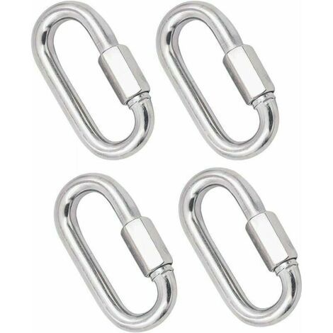 Robuster Karabiner-Schlüsselanhänger aus Edelstahl M8 304 mit Schnellverschluss und Schnellverbindungsstück für Zuhause, Camping, Bergsteigen, Wandern und Reisen (1/4)