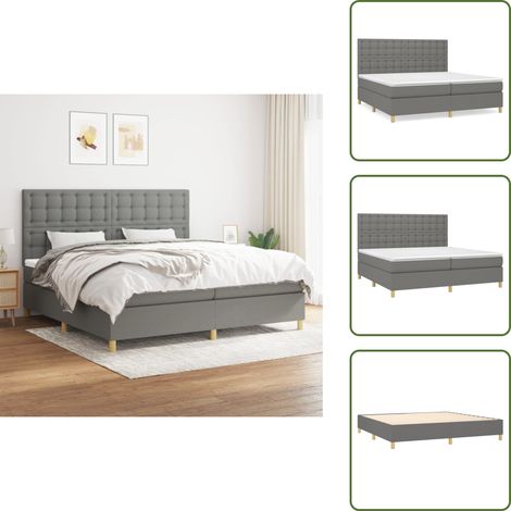 Boxspringbett mit Matratze Dunkelgrau 200x200 cm Stoff - Boxspringbett - Doppelbett - Bettenrahmen - Matratze - Liegekomfort (1/5)