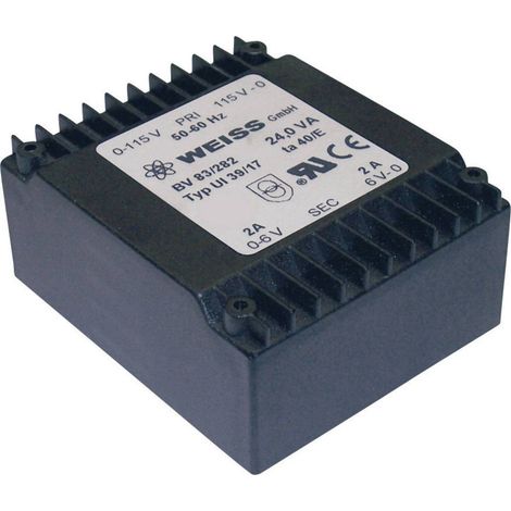 Weiss Elektrotechnik 83/287 Trasformatore per PCB 2 x 115 V 2 x 18 V/AC 24 VA 667 mA (1/2)