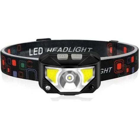 Lampe Frontale,Rechargeable USB,avec 6 Modes D'éclairage,avec Détecteur de Mouvement,Lampe Frontale COB Etanche,angle réglable de 45°,pour avec Lumière Rouge pour La Pêche/Camping/Cyclisme/Randonnée (1/4)