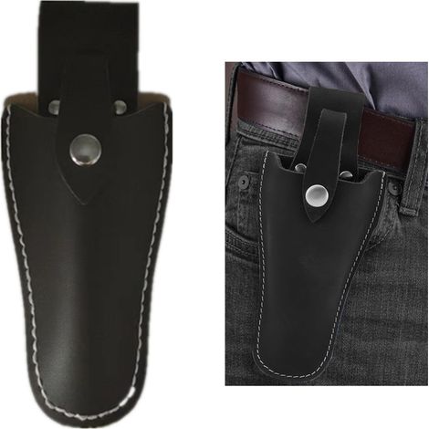 Étui de sécateur portable pour pinces de jardin, pochette à outils, étui en cuir durable pour pince d'élagage, ciseaux, cadeau pour homme, papa, mari (noir) (1/5)