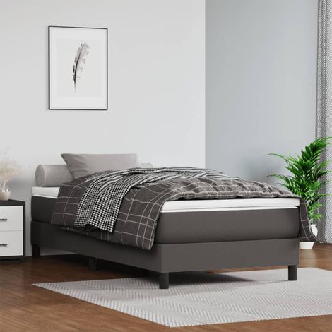 vidaXL Taschenfederkernmatratze Grau 120x190x20 cm Kunstleder (1/5)