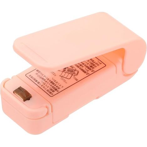 Mini selladora portátil，selladora al vacío portátil para alimentos，mini selladora magnética para bolsas de plástico，rosa (1/5)