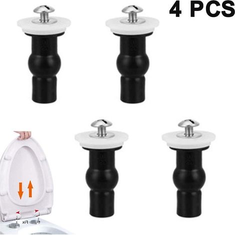 Fixation Pour Abattant De WC - Vis À Expansion En Caoutchouc Et Acier Inoxydable - Compatible Ouverture 13 À 14 Mm - Lot De 4 (1/4)