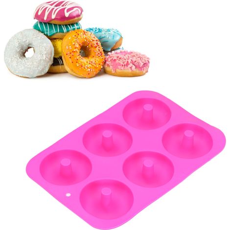 Donutform, Backutensil, DIY-Silikonform für Kuchen, 6 Fächer, rote Rose (1/5)