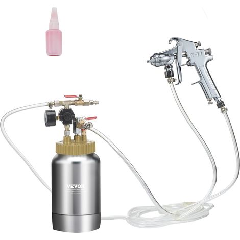 Pistolet à Peinture avec Réservoir Portable 2 L Pot de Pression de Peinture Entrée d’Air 6,4 mm Sortie 9,5 mm Pulvérisateur de Peinture Buse 1,8 mm Pression Max 45 PSI pour Décoration Intérieure (1/5)