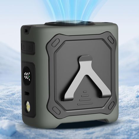 Ventilateur portable à porter à la taille, avec 100 vitesses, équipé de lumières LED et d'un affichage numérique, batterie de 8000 mAh. (1/5)
