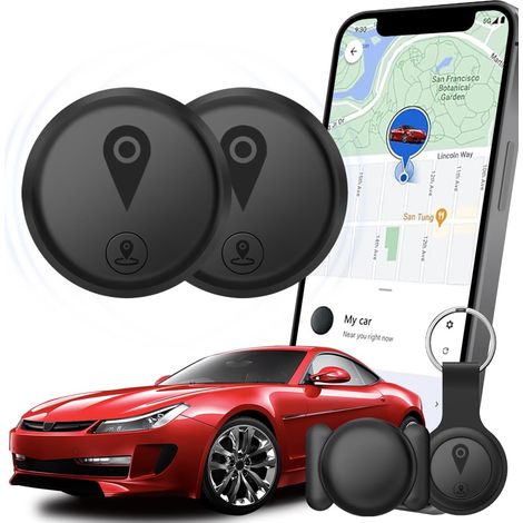 2-teiliger GPS-Tracker – Unauffällig im Auto – Mini & tragbar – Spritzwassergeschützt – Keine SIM-Karte erforderlich – Schwarz für optimale Fahrzeugsicherheit (1/4)
