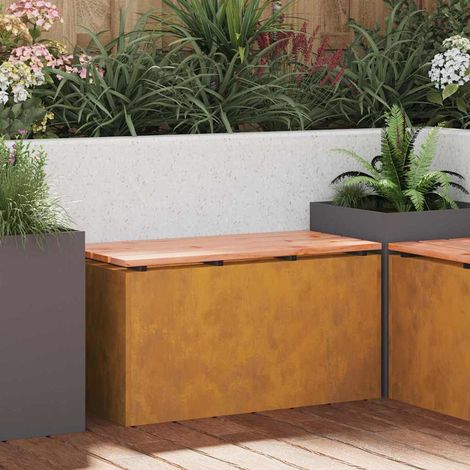 vidaXL Panchina da giardino Ruggine 80 x 40 x 43 cm acciaio