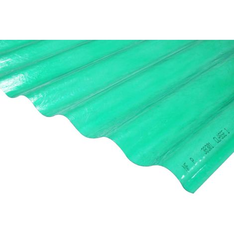 Placa de poliéster ondulada verde (PO 76/18) - 90cm x 2m