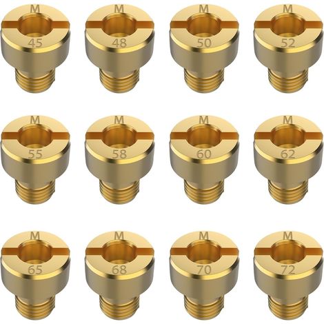 12 getti per carburatore M5, set di getti principali da 45 a 72, ugelli in ottone per carburatore Dell'Orto PHBG/SHB (1/5)