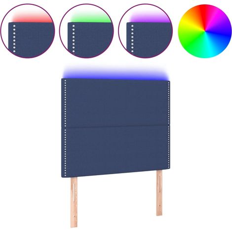 Maison Exclusive - Testiera a LED Blu 90x5x118/128 cm in Tessuto
