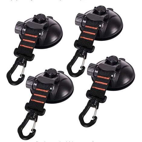 Paquet de 4 ventouses d'ancrage avec fixation à ventouse pour voiture, camping, bâche, tente Fixation à ventouse multifonctionnelle pour utilisation comme auvent latéral de voiture