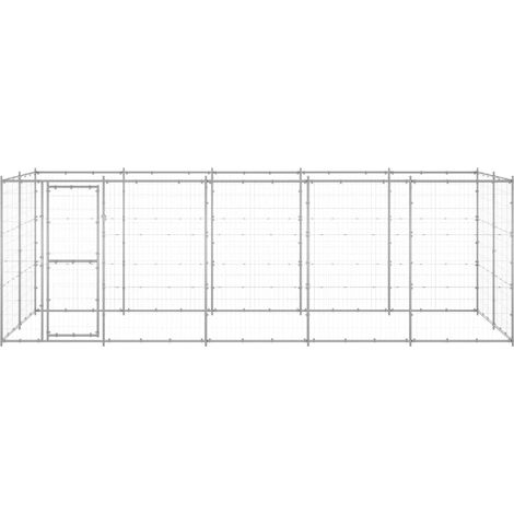 Maison Exclusive - Perrera de exterior de acero galvanizado 12,1 (1/5)