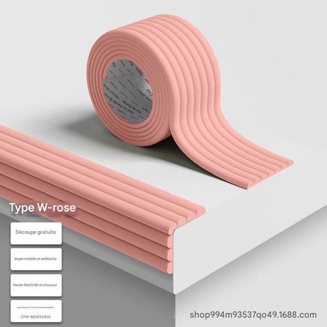 Bandes de sécurité enfant - Autocollants de sécurité pour la maison - Forme en W - Rose fruit, 5 m (1/5)