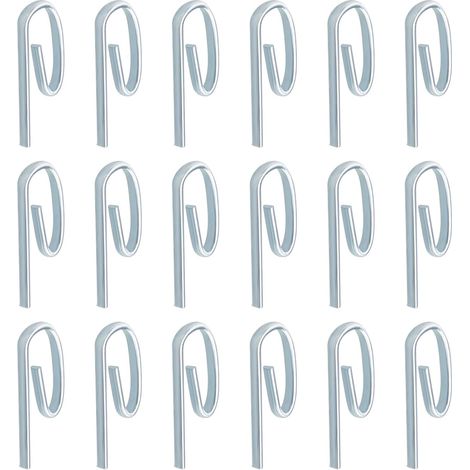 100pcs Crochets Métalliques pour Rideau de Porte 6 Polices Crochets Coulissants Tringles de Fenêtre Rideaux de Douche Draperie Décorative Argent 25x10mm (1/5)