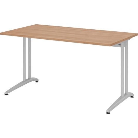 bümö Schreibtisch Serie-B Rechteck: 140 x 80 cm Nussbaum