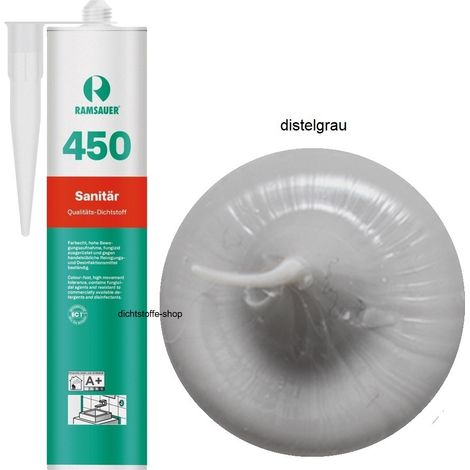 Ramsauer 450 Sanitär Silikon Fugen Dichtstoff 310ml Kartusche distelgrau