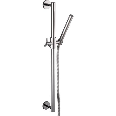 PaulGurkes Ensemble de barre de douche murale avec robinet croisé, douchette, flexible