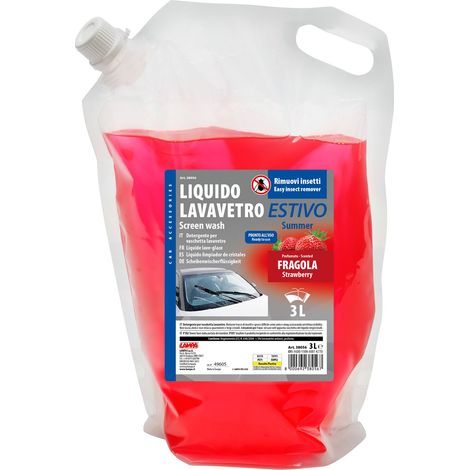 Liquido lavavetro estivo, pronto all'uso - 3000 ml - Fragola