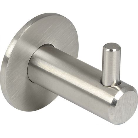 Mantelhaken Tonina 1 mit Platte ø 35 mm, Tiefe 42 mm, Edelstahl gebürstet