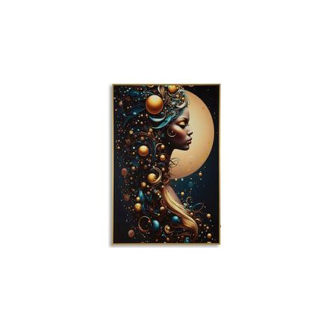 Impression sur toile avec éclairage led minerva laqué avec cadre -a- 60x3,5 x90 (1/5)