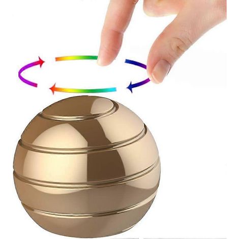Jouet de bureau cinétique, balle anti-stress à illusion d'optique complète, cadeau pour hommes, femmes et enfants, taille 4,5 cm, doré (1/5)