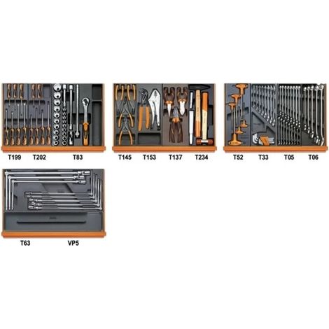 Beta 5904VA/T Assortiment de réparation automobile en modules rigides 102 pcs.