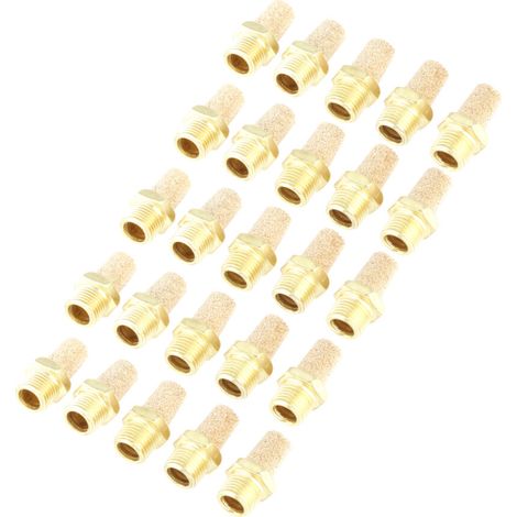 Adatto per silenziatori di scarico industriali in ottone, silenziatori di scarico lunghi, silenziatori a flusso controllato ad alta riduzione del rumore, facile da installare, realizzato in rame e fer