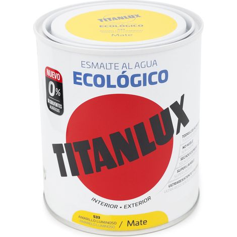 Titanlux Ecológico Esmalte al agua mulisuperficie Mate Amarillo Luminoso 750 ml