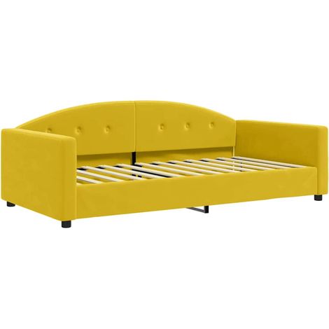 Lit de repos sans matelas jaune 100x200 cm velours (1/5)
