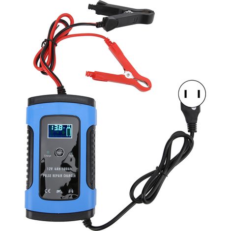 Chargeur de batterie moto 12 V/6 A avec affichage numérique, outil de réparation intelligent, prise 100-240 V US (1/5)