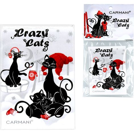 Calamita da frigo decorativa invernale con gatti, regalo per la famiglia di gattini (1/3)