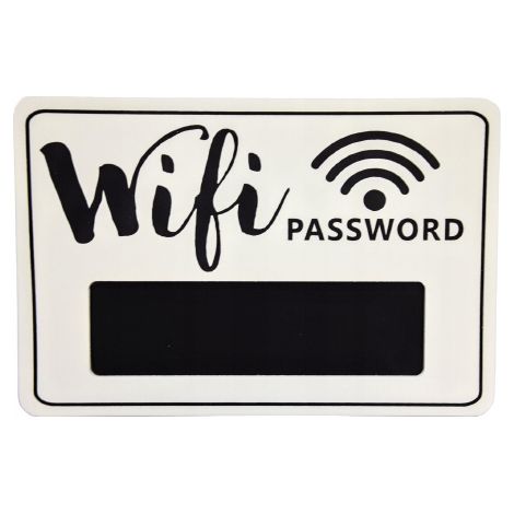 Letrero de madera colgante blanco con contraseña wifi (1/3)