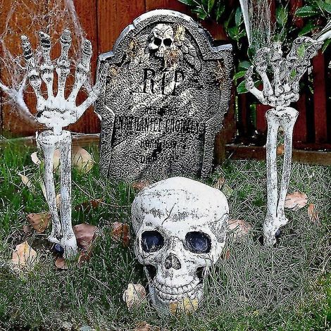 Decoraciones de Halloween con forma de esqueleto realista para el césped. Decoración de Halloween con forma de esqueleto para jardín. (1/4)