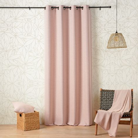 Rideau œillets polylin tamisant aux propriétés relaxantes du CBD Brique 140x260 cm