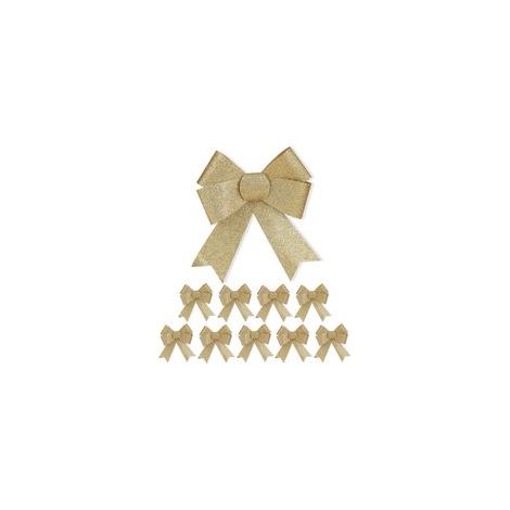 Grand Noeud Cadeau, Lot de 10, décoration Noël, Ruban pour Sapin, Voiture, Mariage, doré (1/5)