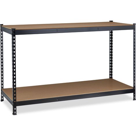 Banco da lavoro regolabile per fai da te garage 120 x 60 x 90 cm piano di lavoro regolabile in acciaio nero 130011207