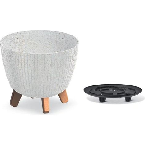 Lamia ECO Wood DLAL240W Blumentopf weiß Prosperplast