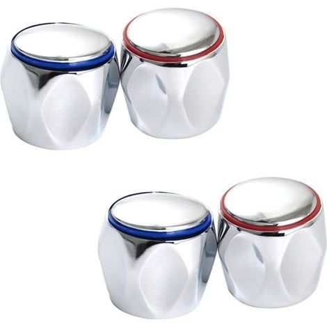 Rapanda – Ensemble de 2 poignées de robinet chaud/froid – Plastique ABS résistant à la chaleur – Remplacement pour baignoire et douche – 1x rouge, 1x bleu - 1xBleu-RAPANDA (1/5)