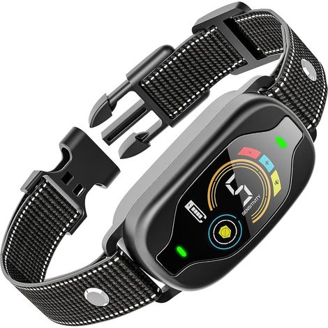 collier anti aboiement chien — Rechargeable et étanche, avec modes Bip/Vibration/Stimulation, écran couleur, charge magnétique et étanchéité IP67