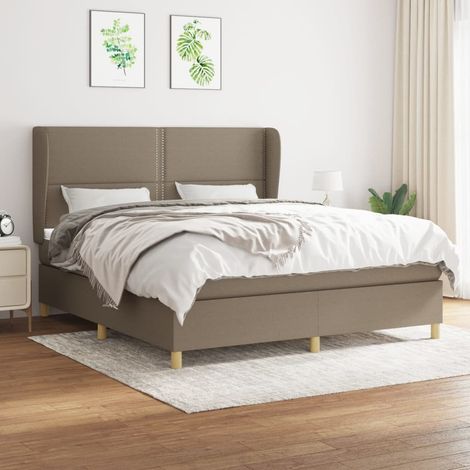 Boxspringbett mit Matratze Taupe 180x200 cm Stoff vidaXL (1/5)