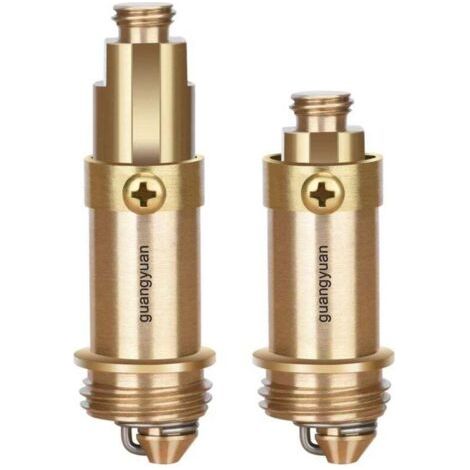 Set of 2 brass spring-loaded plugs for click-clack bathtubs, lightweight, corrosion-resistant