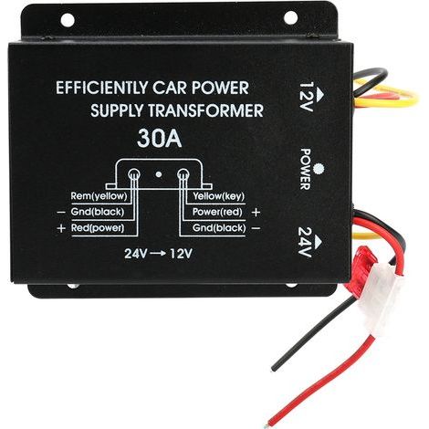Convertisseur d'alimentation de voiture 30A, onduleur abaisseur 24V à 12V (1/5)