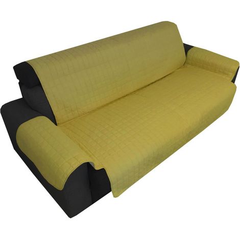 COPRIDIVANO OR SALVADIVANO ELEGANCE GIALLO ORO ANTIMACCHIA TRAPUNTATO PIANO LISCIO 1 POSTO seduta cm. 55
