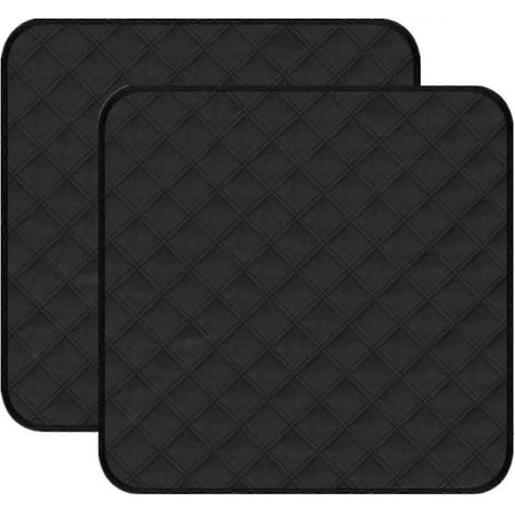 Lot de 2 alèses de chaise lavables imperméables, protection de siège antidérapante absorbante 22 x 21 cm, noire (1/4)