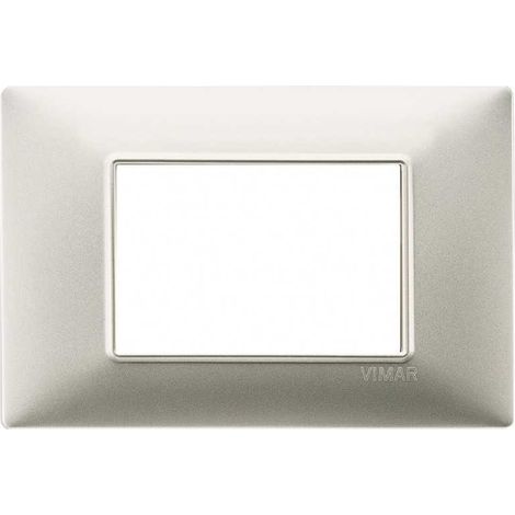 14653.21 Placa de 3 módulos Níquel mate plana